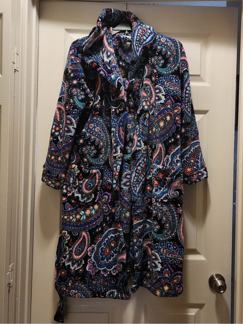 Vera Bradley Fleece Hooded Robe Paisley S/M